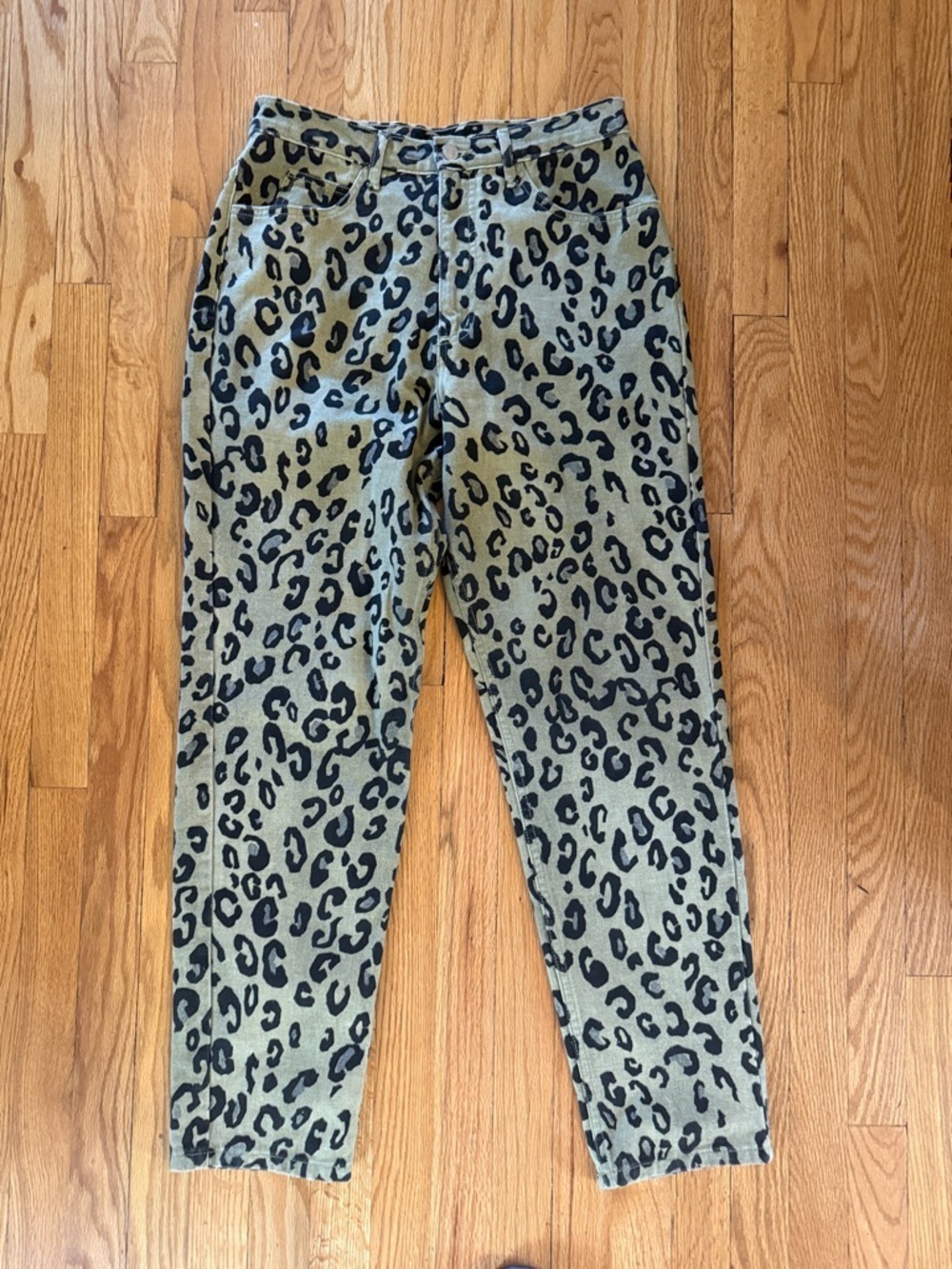 Guess 32 Y2K Leopard Print High-Rise Pants in Tan and Black great condition